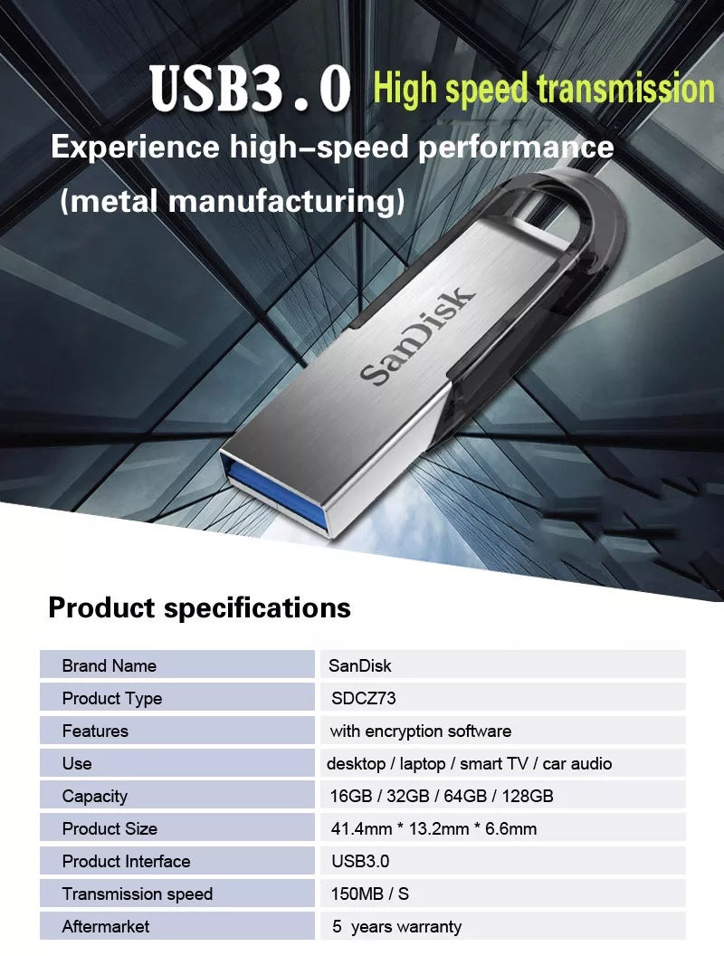 SanDisk USB 3 Flash Drive 16GB 32G 64GB 128GB 256G